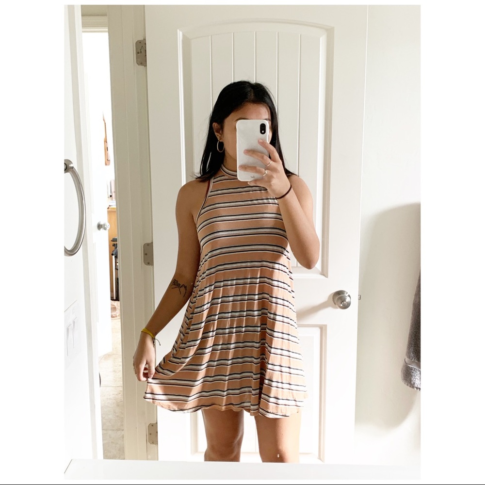 striped sleeveless dress